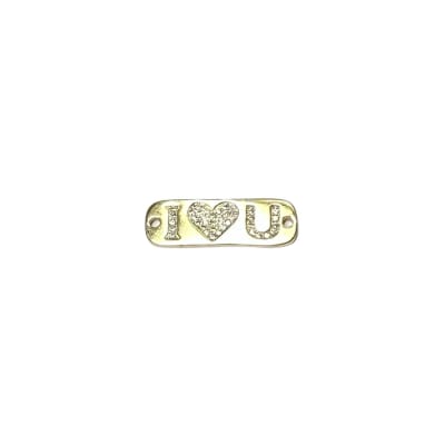 CONECTOR B/ORO I LOVE YOU CON ZIRCONES 27X8MM1