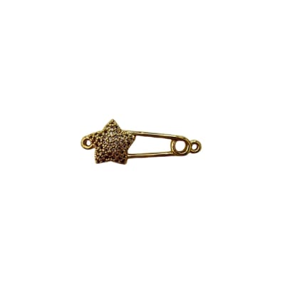 CONECTOR B/ORO ALFILER ESTRELLA C/ZIRCONES 27X10MM
