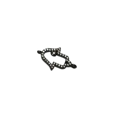 CONECTOR GUNMETAL MANO DE FATIMA CON ZIRCONES 19X12MM1