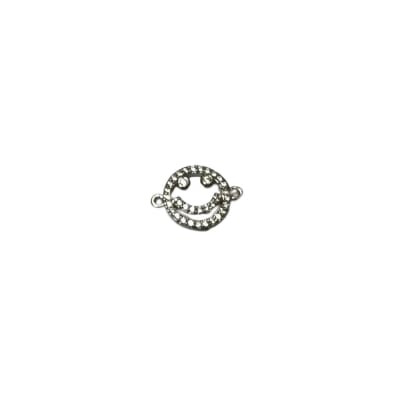 CONECTOR BAÑO DE PLATINO CARITA SONRIENTE 12X16MM