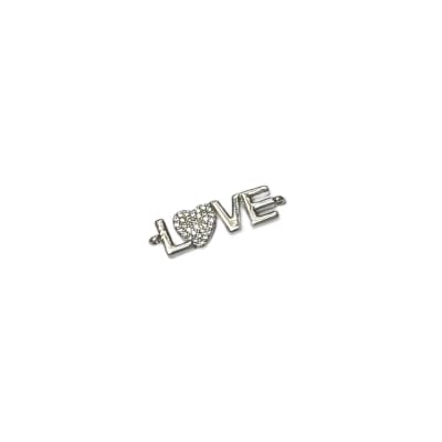 CONECTOR BAÑO DE PLATINO LOVE 9X27MM