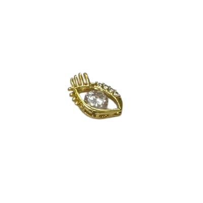 CONECTOR B/ORO OJO CON PESTAÑAS Y ZIRCON 8X15MM