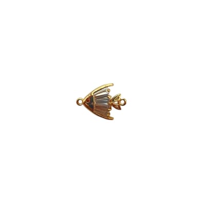 CONECTOR B/ORO PESCADO CON ZIRCONES 12X15MM