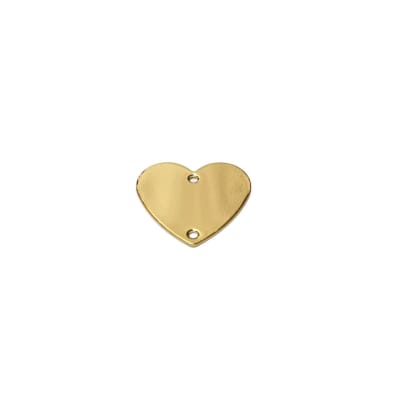 CONECTOR B/ORO CORAZON PLANO GRD 17X19MM