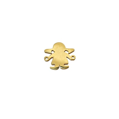 CONECTOR ACERO INOX. NIÑA PLANA DORADO 15X16MM