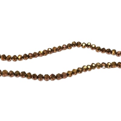 CRISTAL AUSTRIACO POR TIRA 4X3MM ELECTROPLATE COBRE