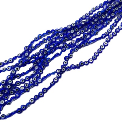 CRISTAL MURANO OJO TURCO PLANO AZUL 6X2MM