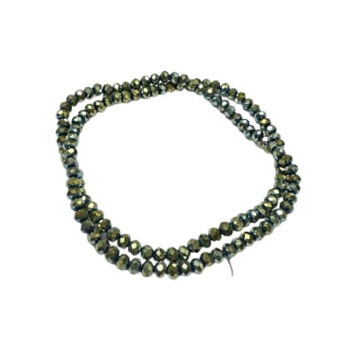 CRISTAL AUSTRIACO POR TIRA 4X3MM ELECTROPLATE VERDE