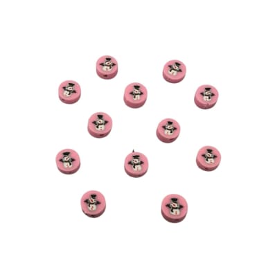 FIMO FIGURAS ROSADO MUÑECO DE NIEVE 12UND1