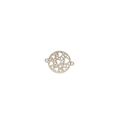 CONECTOR B/ORO MANDALA CORAZONES CHAMPAGNE 16X12MM
