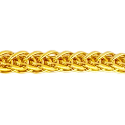 CADENA B/ORO BRASILERO TEJIDO VIKINGO 50CM 10X8MM