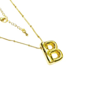 CADENA LISTA B/ORO BALIN COLGANTE INICIAL B1