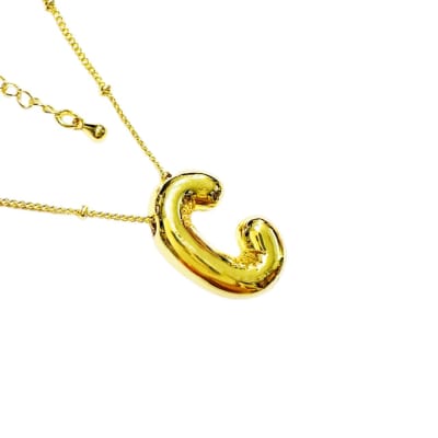 CADENA LISTA B/ORO BALIN COLGANTE INICIAL C1