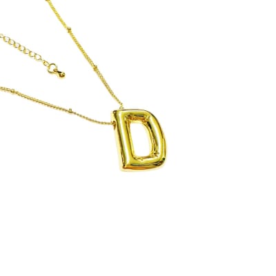 CADENA LISTA B/ORO BALIN COLGANTE INICIAL D1