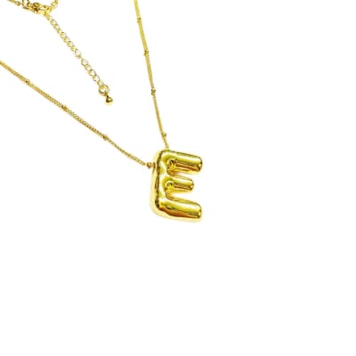 CADENA LISTA B/ORO BALIN COLGANTE INICIAL E1