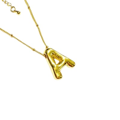 CADENA LISTA B/ORO BALIN COLGANTE INICIAL A1