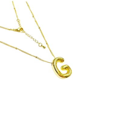 CADENA LISTA B/ORO BALIN COLGANTE INICIAL G1