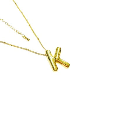 CADENA LISTA B/ORO BALIN COLGANTE INICIAL K1