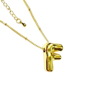 CADENA LISTA B/ORO BALIN COLGANTE INICIAL F1