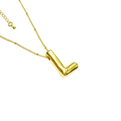 CADENA LISTA B/ORO BALIN COLGANTE INICIAL L1