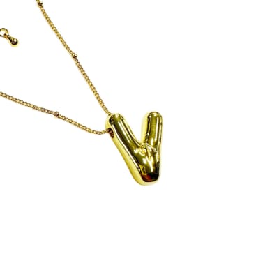 CADENA LISTA B/ORO BALIN COLGANTE INICIAL V1