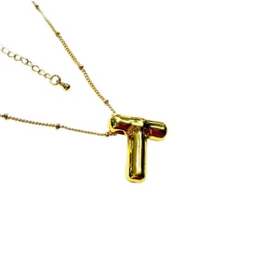 CADENA LISTA B/ORO BALIN COLGANTE INICIAL T1