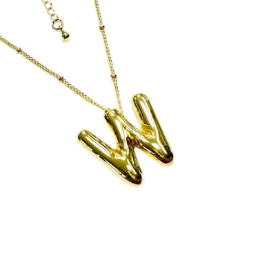 CADENA LISTA B/ORO BALIN COLGANTE INICIAL W1