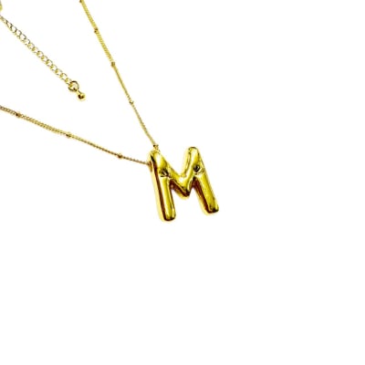 CADENA LISTA B/ORO BALIN COLGANTE INICIAL M1