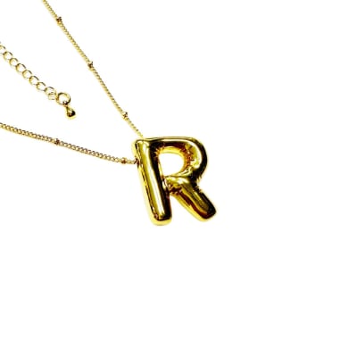 CADENA LISTA B/ORO BALIN COLGANTE INICIAL R1