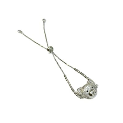 PULSERA AJUSTABLE BALIN B/PLATINO OSO ZIRCON