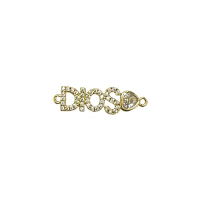 CONECTOR B/O DIOS CORAZON CON ZIRCONES 29X8MM