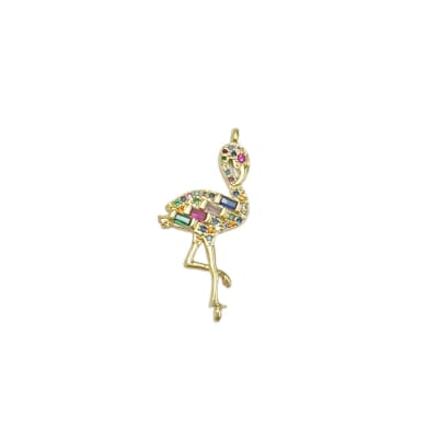 CONECTOR B/O FLAMENGO ZIRCONES DE COLORES 32X15MM