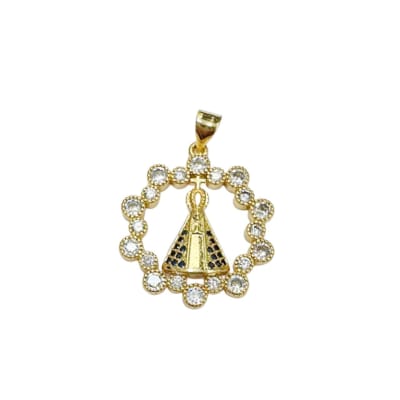 COLGANTE B/O VIRGEN DEL VALLE ZIRCONES CIRCULARES 26X23MM