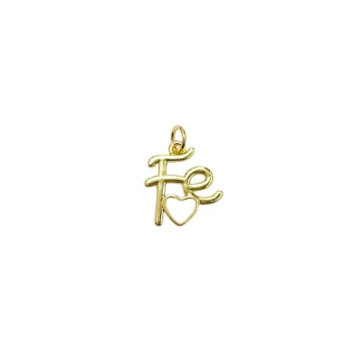 COLGANTE B/O FE CON CORAZON BLANCO 16X15MM1