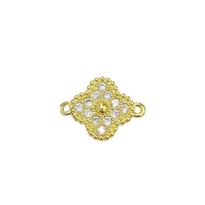 CONECTOR B/O FLOR CON ZIRCONES 19X14MM1