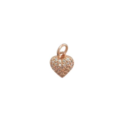 COLGANTE B/O ROSA CORAZON ZIRCONES 9X8MM