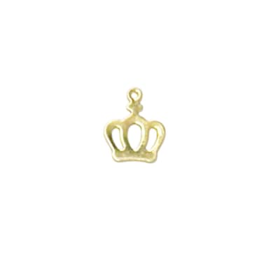 COLGANTE B/ORO CORONA PLANA 14X11MM