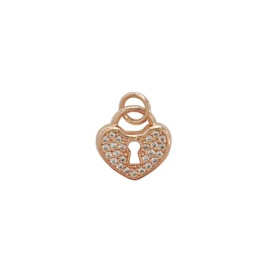 COLGANTE B/O ROSA CORAZON CANDADO 12MM