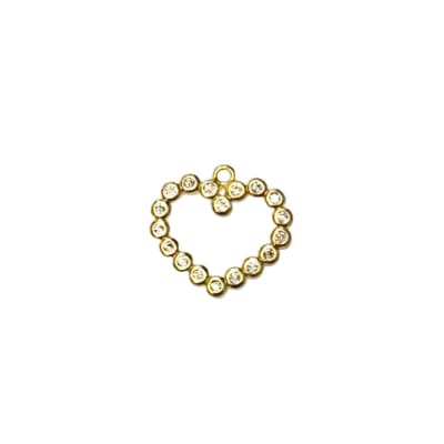 COLGANTE B/O 3MS CORAZON BORDE ZIRCON 17X18MM