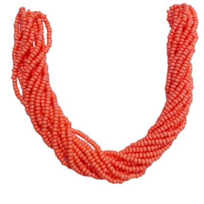 MOSTACILLAS CHECA PRECIOSA (6 TIRAS) 8/0 CORAL OPAQUE1