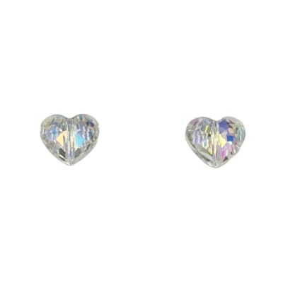 CRISTAL CORAZON PASADOR CLARO AB 10X12MM