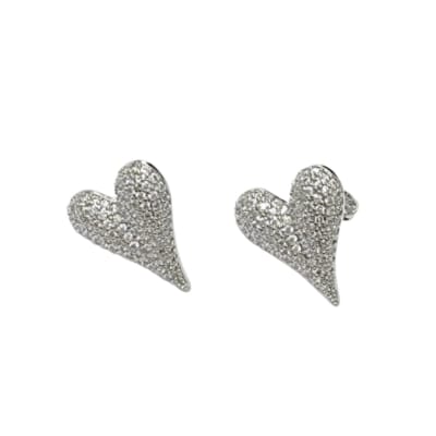 AROS LISTOS B/PLATINO MAXI CORAZON CON ZIRCONES 24X20MM