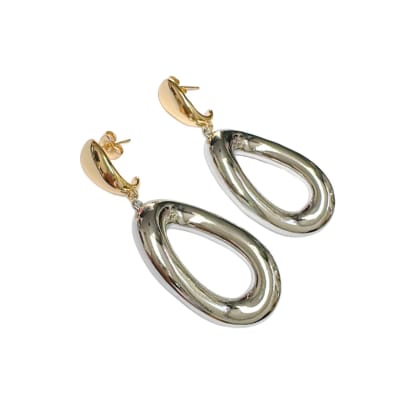 AROS LISTOS B/O Y B/PLATINO LAGRIMA Y OVALO 59X25MM