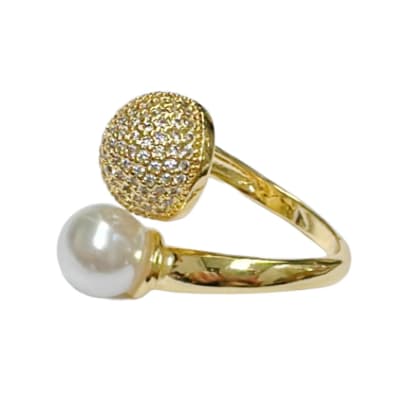 ANILLO AJUSTABLE B/O BALIN Y PERLA DE NACAR