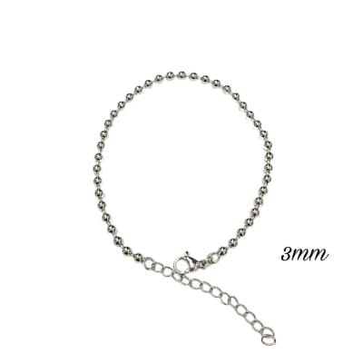 PULSERA B/PLATINO BALINES 3MM 17CM1
