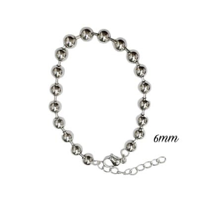 PULSERA B/PLATINO BALINES 6MM 17CM1