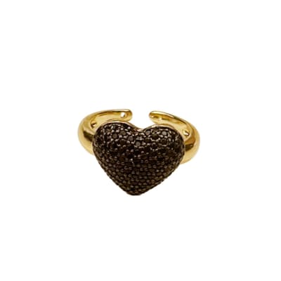 ANILLO AJUSTABLE B/O CORAZON ZIRCON NEGRO1