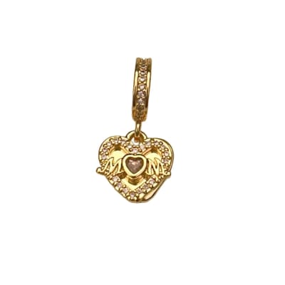 COLGANTE B/O CHARMS MOM CORAZON ZIRCON ROSA1