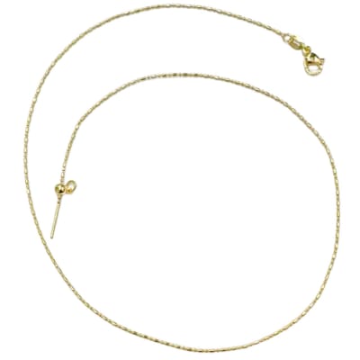 CADENA LISTA B/ORO ESLABON LINEAL  CON AGUJA 46CM1