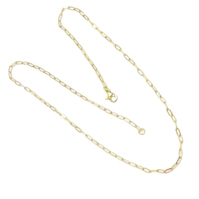 CADENA LISTA B/ORO MINI ESLABÓN OVALADO 46CM1